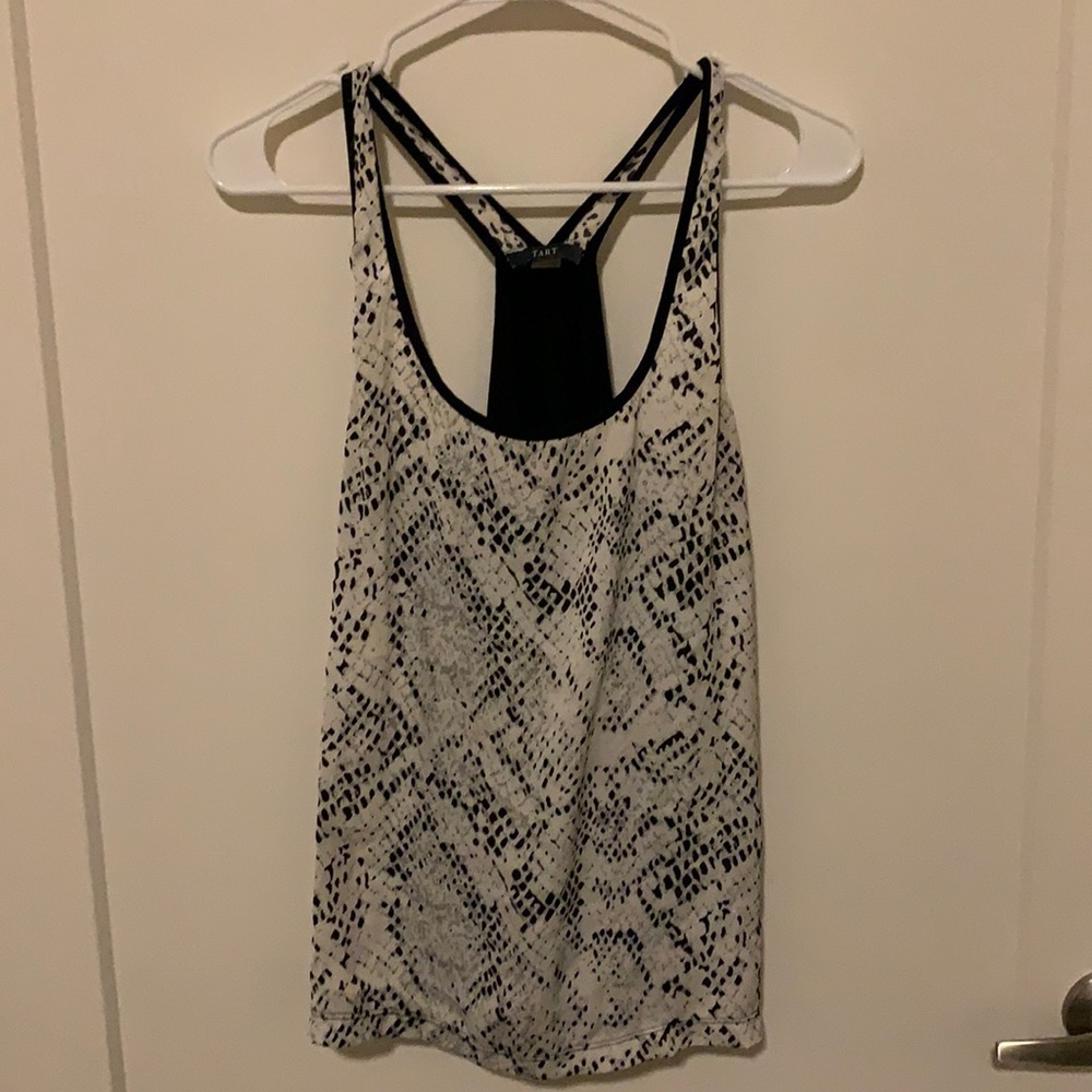 Nordstrom Rack- tank, blouse. Animal print front, racer back cotton black back.